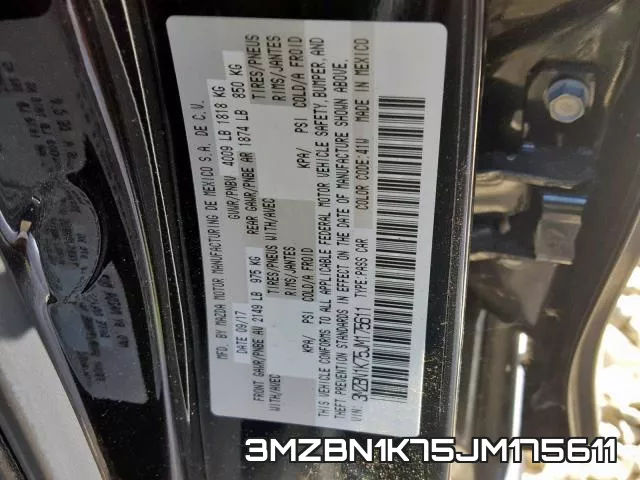 3MZBN1K75JM175611 фото 2