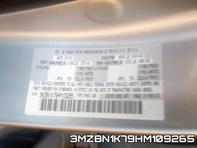3MZBN1K79HM109265 фото 2
