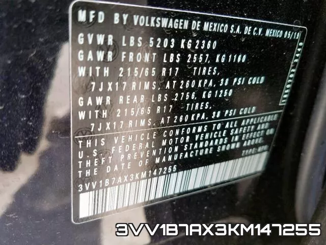 3VV1B7AX3KM147255 фото 2
