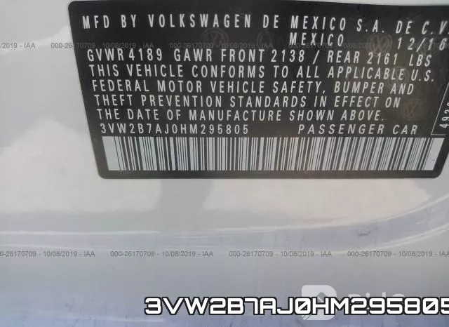 3VW2B7AJ0HM295805 фото 8