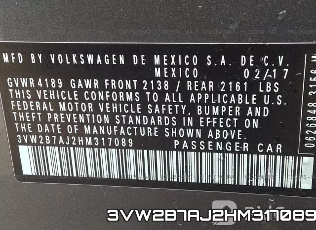 3VW2B7AJ2HM317089 фото 8
