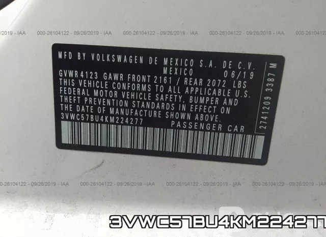 3VWC57BU4KM224277 фото 8