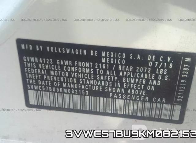 3VWC57BU9KM082153 фото 8