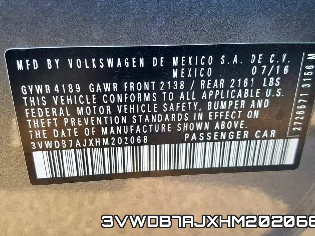3VWDB7AJXHM202068 фото 2