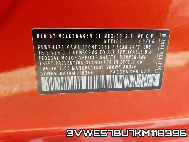 3VWE57BU7KM118396 фото 2