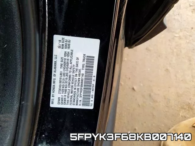 5FPYK3F68KB007140 фото 2