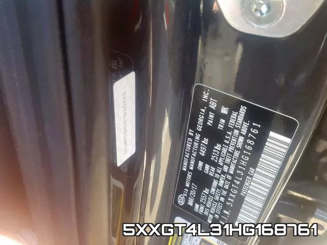5XXGT4L31HG168761 фото 2