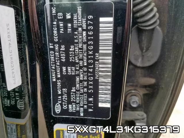 5XXGT4L31KG316379 фото 2