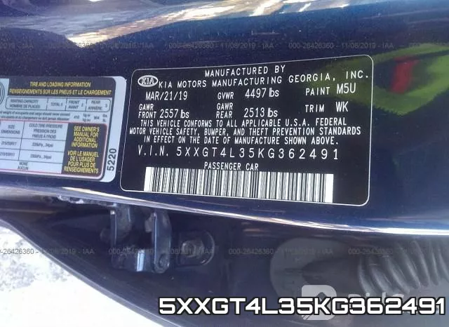 5XXGT4L35KG362491 фото 6