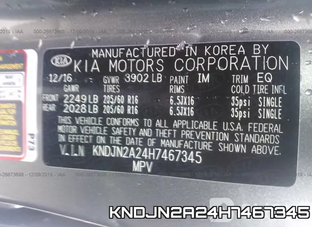KNDJN2A24H7467345 фото 8