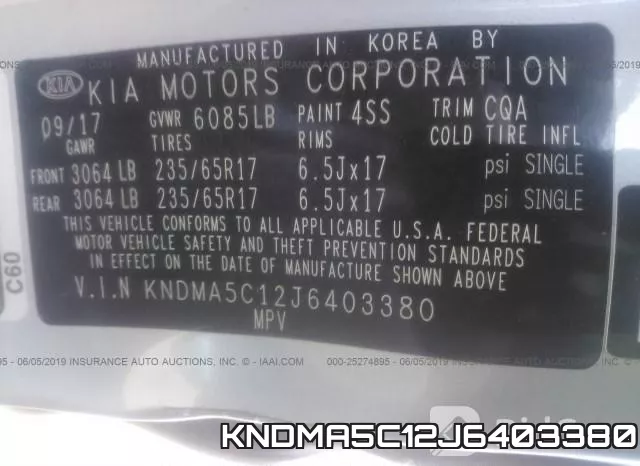 KNDMA5C12J6403380 фото 10