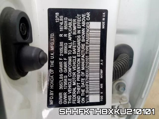 SHHFK7H8XKU210101 фото 2