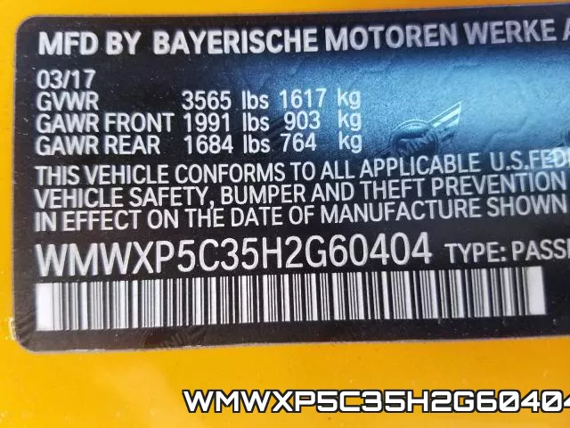 WMWXP5C35H2G60404 фото 2