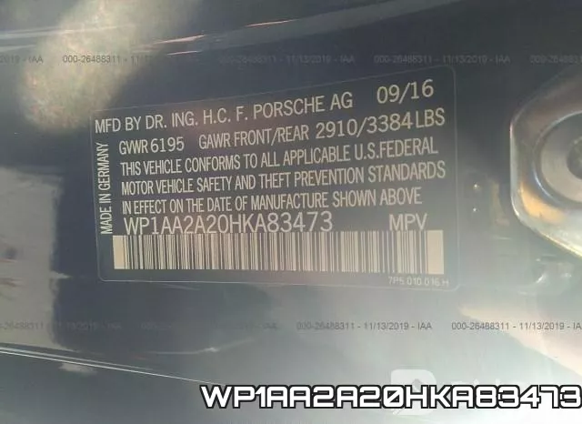 WP1AA2A20HKA83473 фото 8