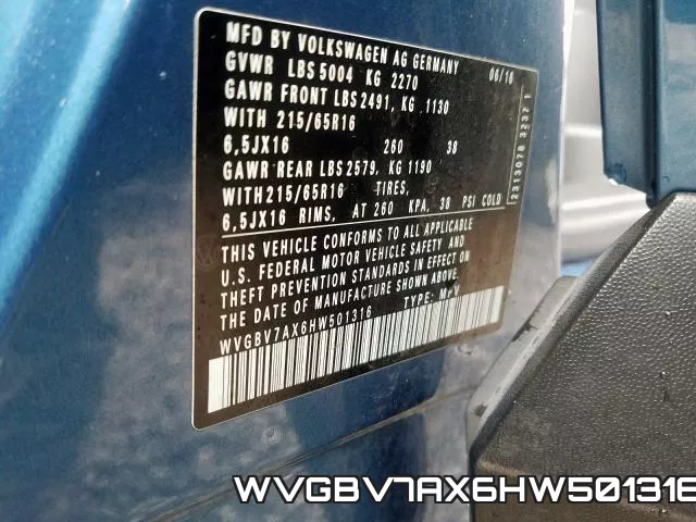 WVGBV7AX6HW501316 фото 2