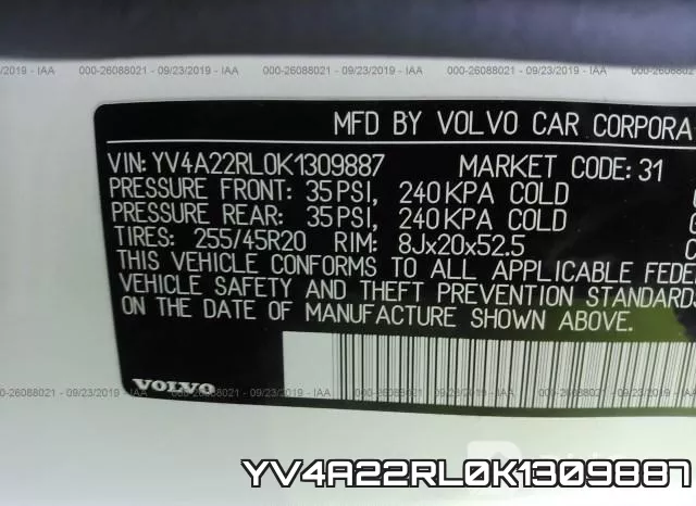 YV4A22RL0K1309887 фото 9
