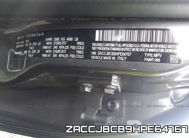 ZACCJBCB9HPE64767 фото 7