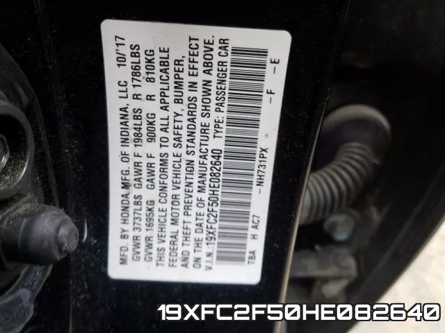 19XFC2F50HE082640 фото 2