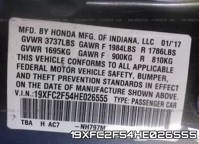19XFC2F54HE026555 фото 9