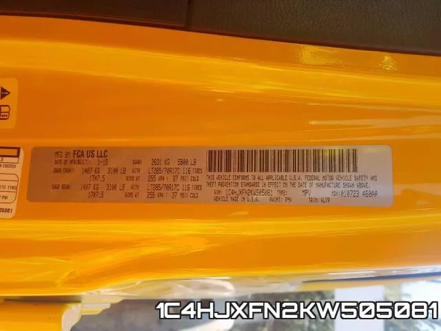 1C4HJXFN2KW505081 фото 2