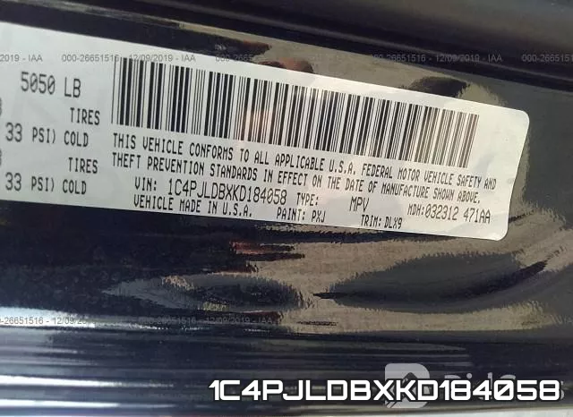 1C4PJLDBXKD184058 фото 8