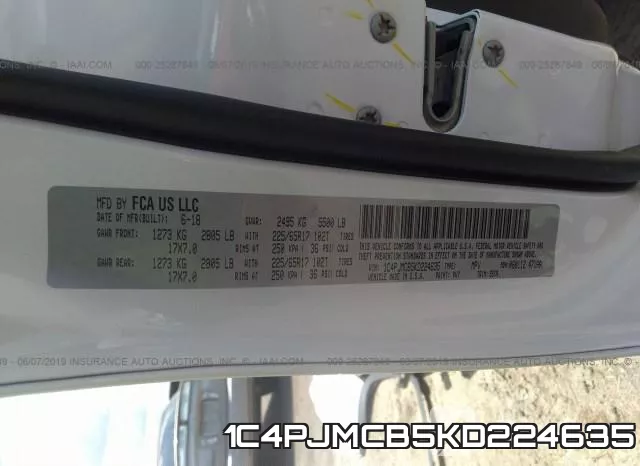 1C4PJMCB5KD224635 фото 7