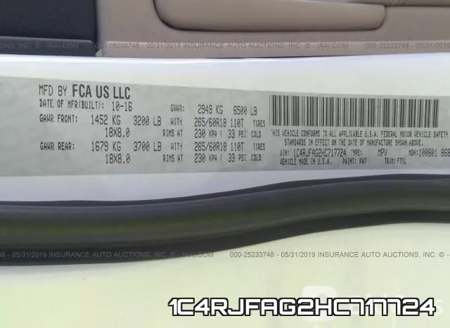 1C4RJFAG2HC717724 фото 10
