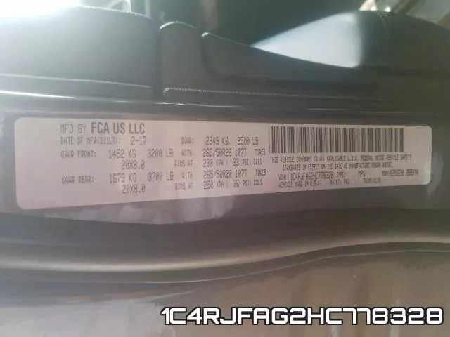 1C4RJFAG2HC778328 фото 2