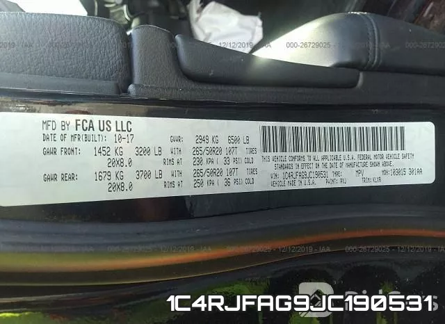 1C4RJFAG9JC190531 фото 9