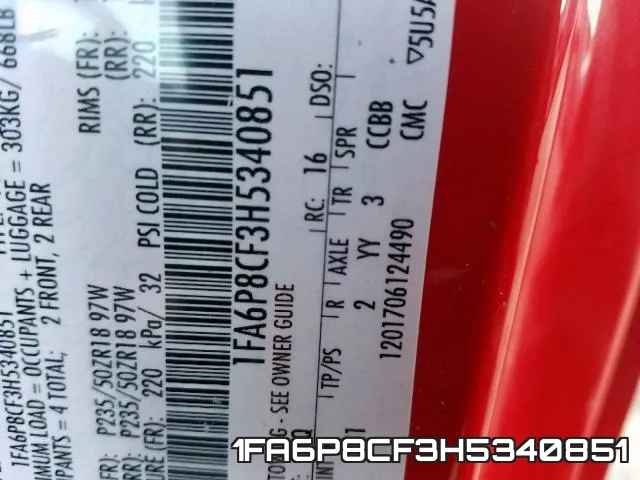 1FA6P8CF3H5340851 фото 2