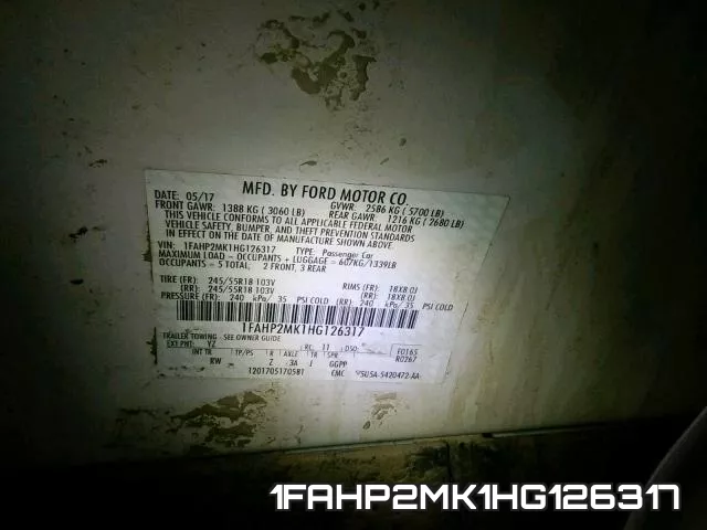 1FAHP2MK1HG126317 фото 2