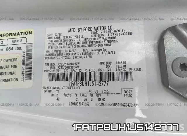 1FATP8UH1J5142777 фото 6