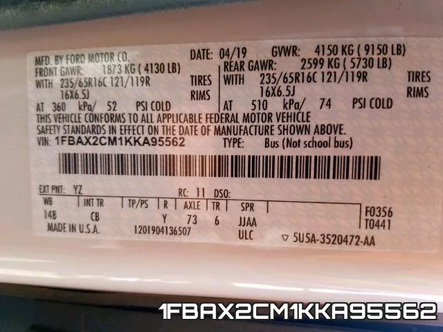 1FBAX2CM1KKA95562 фото 2
