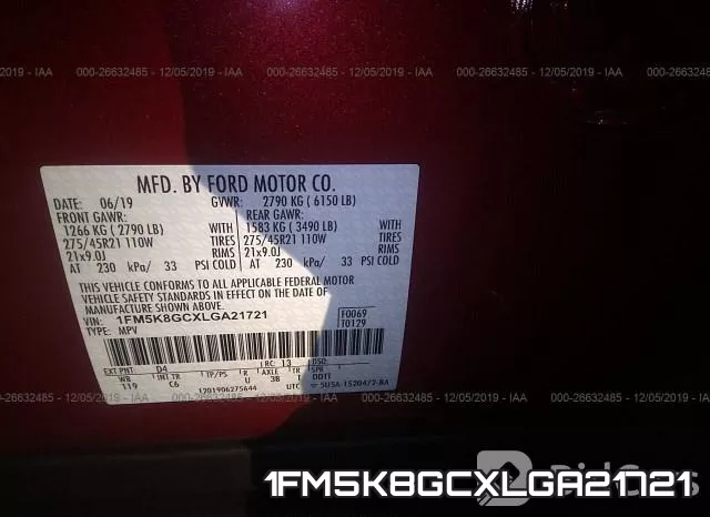 1FM5K8GCXLGA21721 фото 8