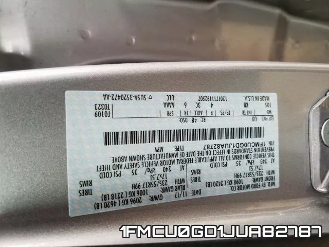 1FMCU0GD1JUA82787 фото 2