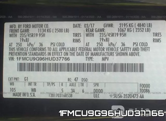 1FMCU9G96HUD37766 фото 9