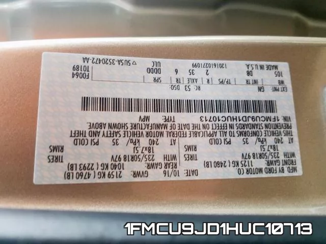 1FMCU9JD1HUC10713 фото 2
