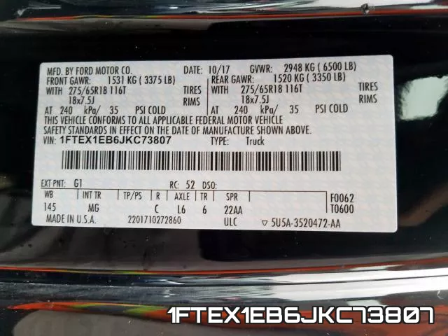 1FTEX1EB6JKC73807 фото 2