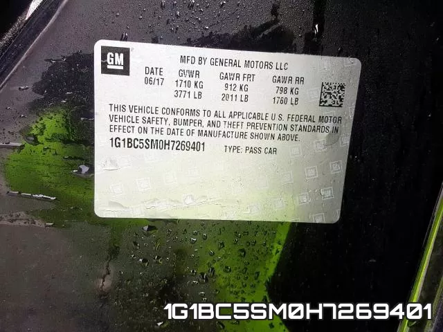 1G1BC5SM0H7269401 фото 2