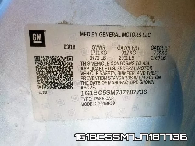 1G1BC5SM7J7187736 фото 2