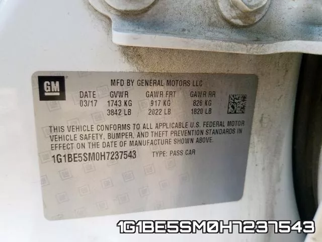 1G1BE5SM0H7237543 фото 2