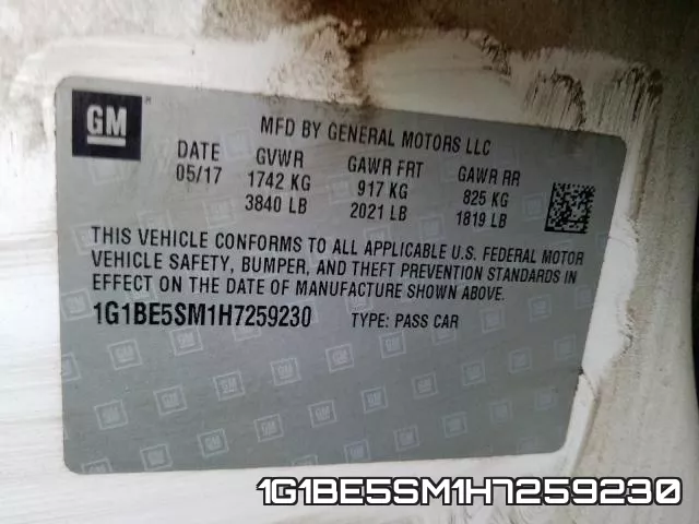 1G1BE5SM1H7259230 фото 2
