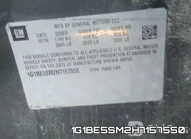 1G1BE5SM2H7157550 фото 7