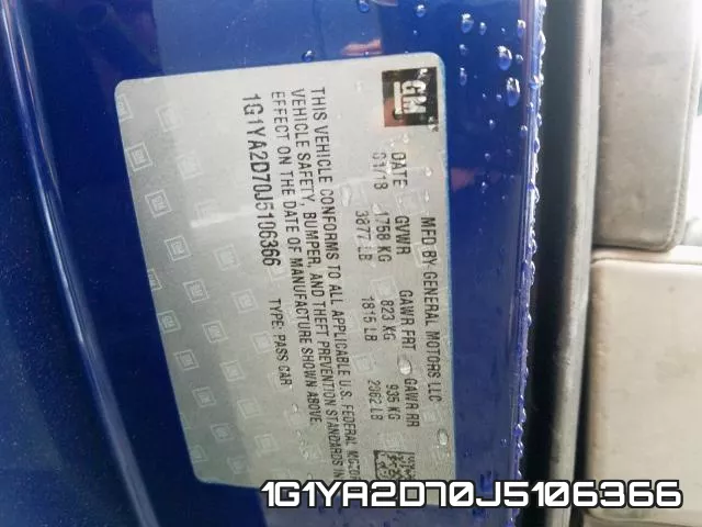 1G1YA2D70J5106366 фото 2