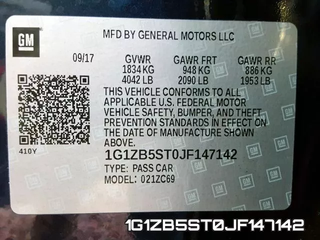 1G1ZB5ST0JF147142 фото 2