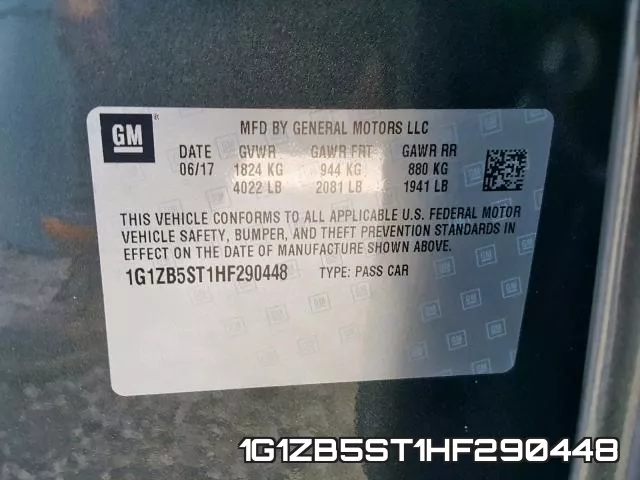 1G1ZB5ST1HF290448 фото 2