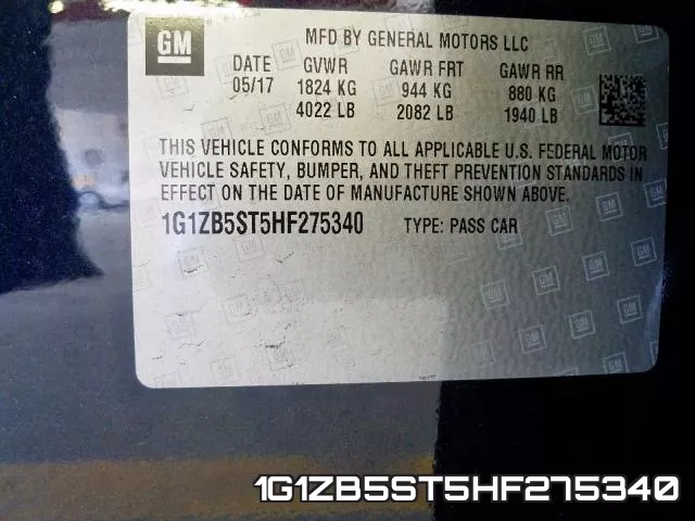 1G1ZB5ST5HF275340 фото 2