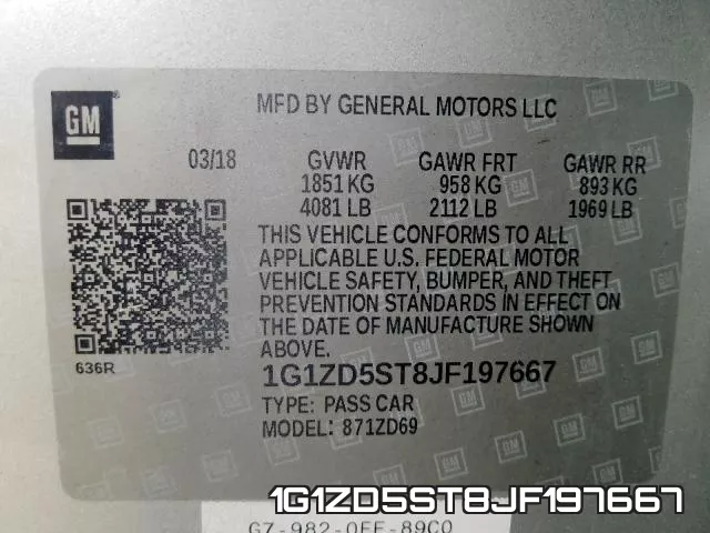 1G1ZD5ST8JF197667 фото 2