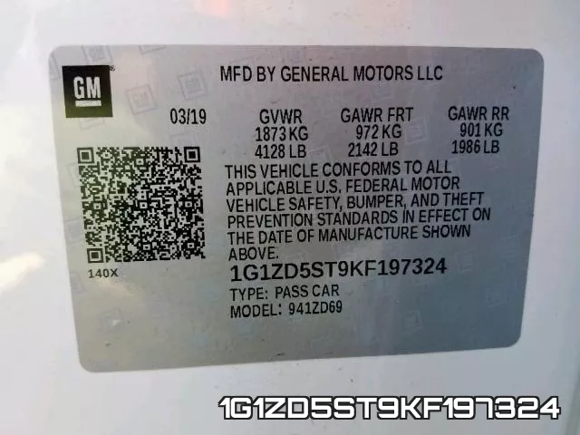 1G1ZD5ST9KF197324 фото 2