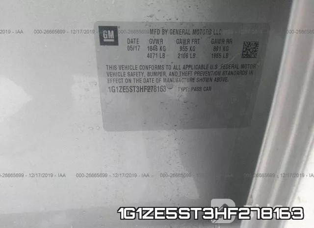 1G1ZE5ST3HF278163 фото 8